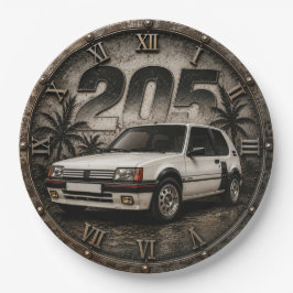 205 GTI Vintage Classic Car Hot Hatch Garage ペーパープレート