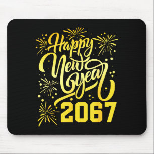 2067年新年おめでとう バカンス 67 ６ ７ 記念日 年末年始 マウスパッド
