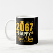 2067 Happy New Year Retro Funny 67 Six Seven Meme コーヒーマグカップ (左)