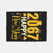2067 Happy New Year Retro Funny 67 Six Seven Meme  フリースブランケット (正面(横))