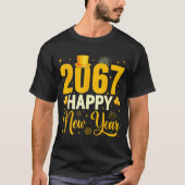2067 Happy New Year Retro Funny 67 Six Seven Meme  Tシャツ (正面)