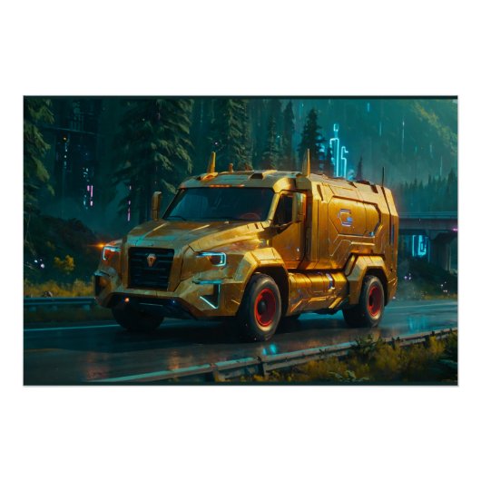 2076年からの未来的なサイバートラック ポスター (正面)