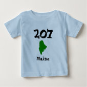 207, Area Code of Maine (Cape Elizabeth, Bangor) ベビーTシャツ (正面)