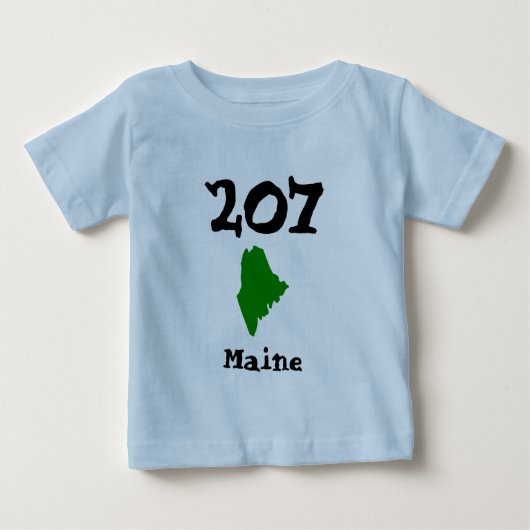 207, Area Code of Maine (Cape Elizabeth, Bangor) ベビーTシャツ (正面)