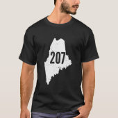 207 Maine State Area Code Outline Pride Tシャツ (正面)