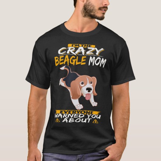 208私はビーグル熱狂するママ Tシャツ (正面)