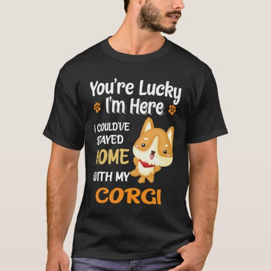 20 あなたはラッキーコーギー Tシャツ (正面)