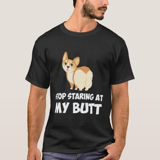 20 お尻から見るのやめて コーギー Tシャツ (正面)
