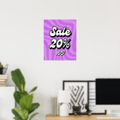 20%オフセールサイン 紫 セールサイン 小売 セール ポスター (ホームオフィス)