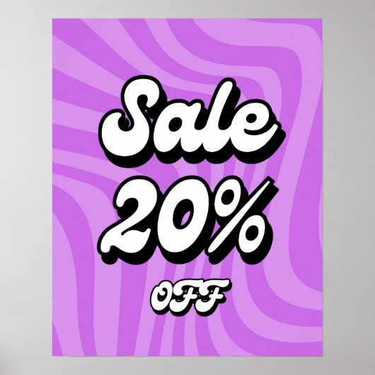 20%オフセールサイン 紫 セールサイン 小売 セール ポスター (正面)