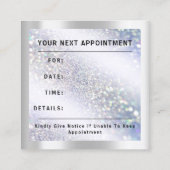 20%オフ割引ロゴヘアラッシュグリッターシルバー 予約カード (裏面)