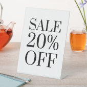 20%オフ販売サイン、卓上カウンター看板、ストア 台座サイン (インサイチュ)