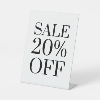 20%オフ販売サイン、卓上カウンター看板、ストア 台座サイン