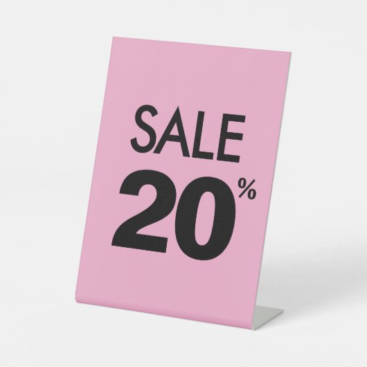 20%オフ セールサイン,卓上カウンターサイン,店舗用 台座サイン (正面)