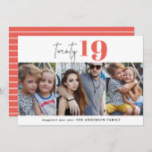 20 ボールド グラフィック マルチ フォト 新年 シーズンカード (正面/裏面)