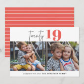 20 ボールド グラフィック マルチ フォト 新年 シーズンカード (正面/裏面)