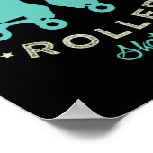 20.ローラおもしろいースケートで滑るが大好きな女の子転がだ ポスター (角)