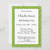 20 – 乱数パターン緑/白20イベント 招待状 (正面)