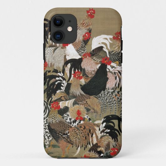 20. 群鶏図、オンドリの若冲の群、Jakuchūの日本芸術 Case-Mate iPhoneケース (裏面)