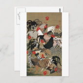 20.群鶏図,若冲ろくろ師の群れ若冲 ポストカード (正面/裏面)