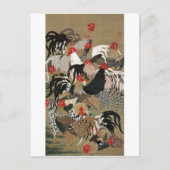 20.群鶏図,若冲ろくろ師の群れ若冲 ポストカード (正面)
