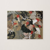 20. 群鶏図, 若冲 Flock of Roosters, Jakuchu, Japan Art ジグソーパズル (横)