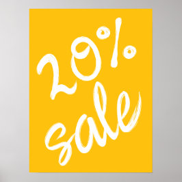20%販売標識、18x24イエローセール ポスター