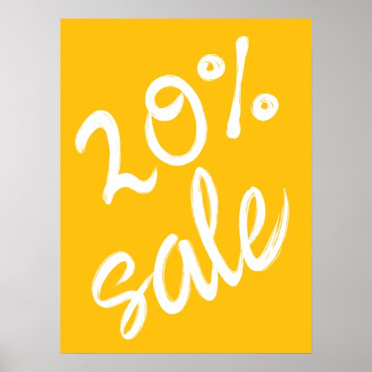 20%販売標識、18x24イエローセール ポスター (正面)