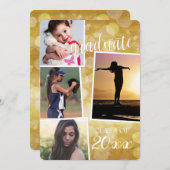 20__金ゴールド《写真》ぼけ味の大学院クラスInvi 4写真 招待状 (正面/裏面)