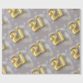 20 1つ21の金ゴールドの気球 ラッピングペーパー (フラット)
