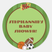 20 - 1.5インチお気に入りステッカー全星グリーン ラウンドシール (正面)