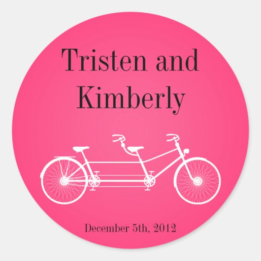 20 - 1.5インチお気に入りステッカー熱ピンクダブルバイク ラウンドシール (正面)