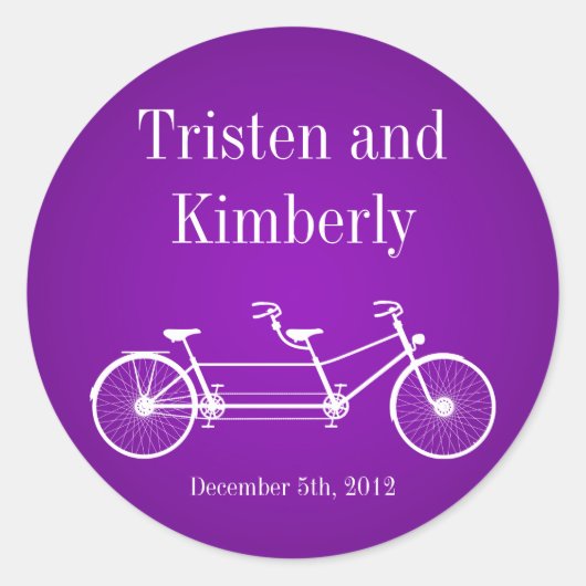 20 - 1.5インチお気に入りステッカー紫色のダブルバイク ラウンドシール (正面)