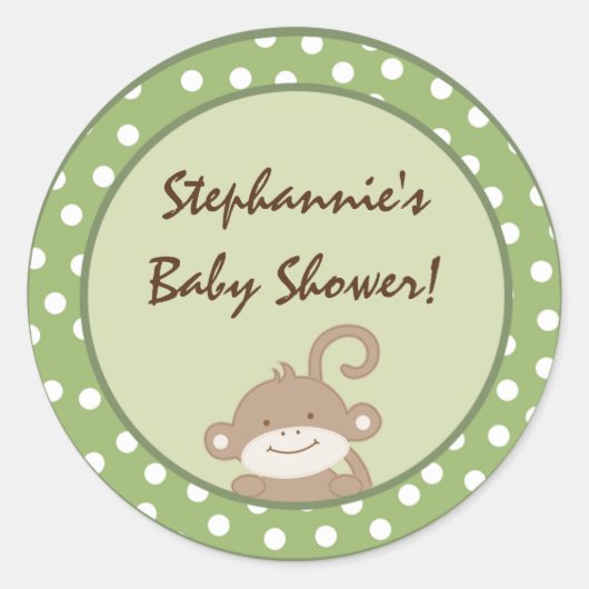 20 - 1.5インチお気に入りSafari Jungle Monkey ラウンドシール (正面)