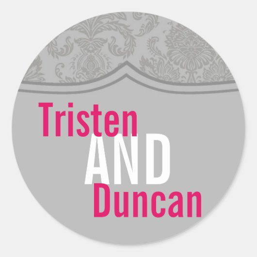 20 - 1.5インチのスティッカーにグレーのモダンダマスクレース ラウンドシール (正面)