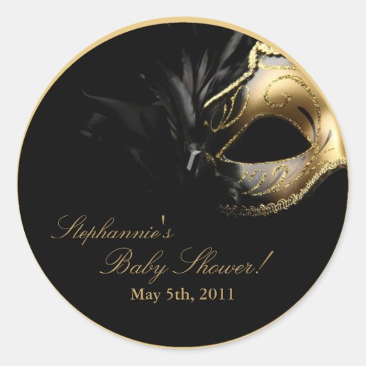 20 - 1.5インチのスティッカーマスカレードマスク甘い16 ラウンドシール (正面)