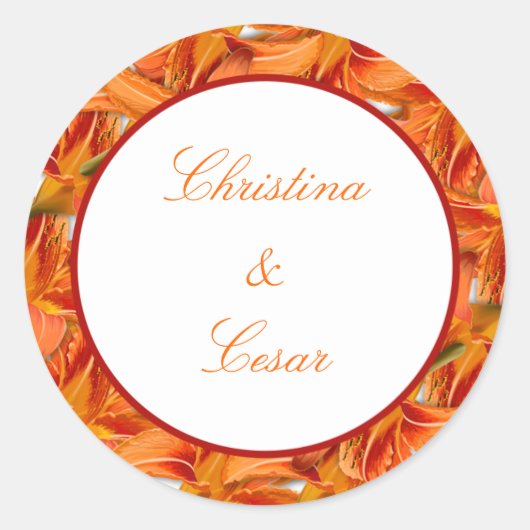 20 - 1.5インチのFriend Stickers Orange Tiger Lilly w/S ラウンドシール (正面)