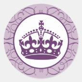 20 - 1.5インチエンベロープシール王室のパープルクラウン/スワイプ ラウンドシール (正面)