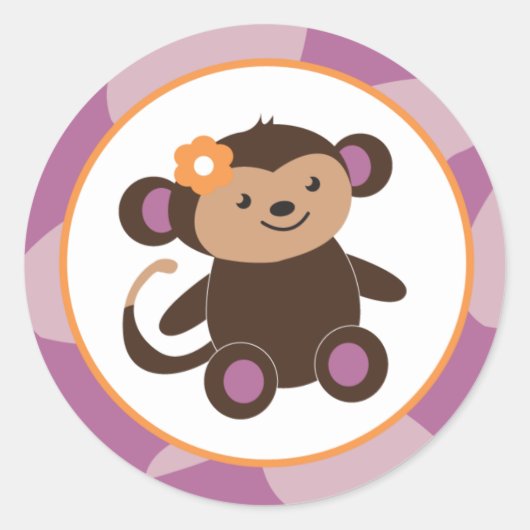 20 - 1.5インチエンベロープパープルジャカナ ラウンドシール (正面)