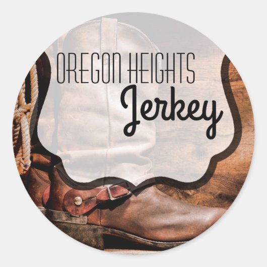 20 - 1.5インチビジネスステッカーCowboy Boots Barn Woo ラウンドシール (正面)