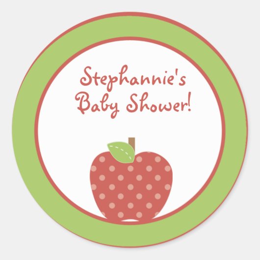 20 - 1.5インチ好意ステッカー赤い畜舎動物リンゴ ラウンドシール (正面)