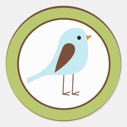 20 - 1.5インチ封筒用シールウッドランドフレンズ鳥 ラウンドシール (正面)