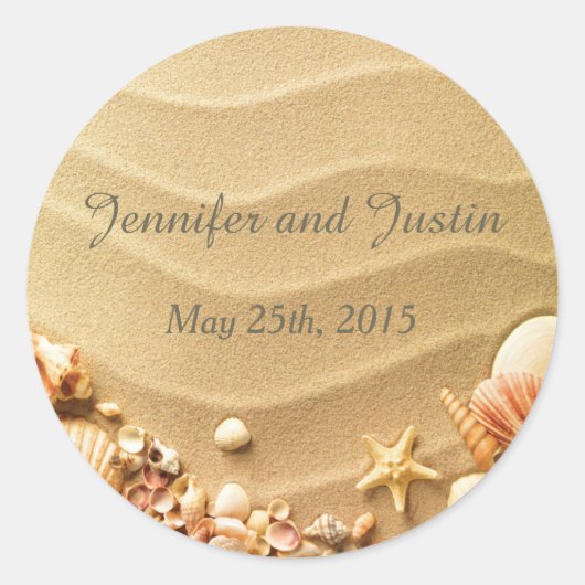 20 - 1.5インチ封筒用シールシーセルビーチ砂 ラウンドシール (正面)