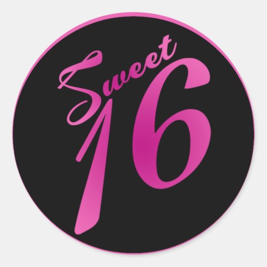 20 - 1.5インチ封筒用シールスイート16ピンクブラックパーティー ラウンドシール (正面)