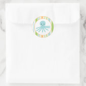 20 - 1.5インチ封筒用シールストライプの海海辺 ラウンドシール (バッグ)