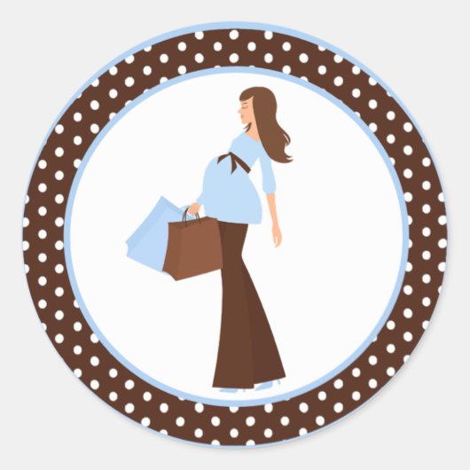 20 - 1.5インチ封筒用シールブルーモダンMom水玉模様 ラウンドシール (正面)