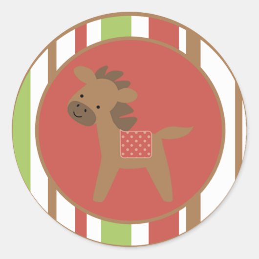 20 - 1.5インチ封筒用シール飼育動物馬 ラウンドシール (正面)