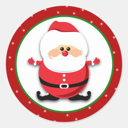 20 - 1.5インチ封筒用シールChristmas Santa ラウンドシール (正面)