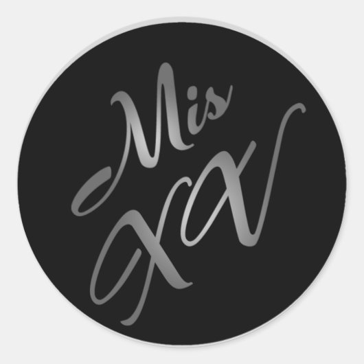 20 - 1.5インチ封筒用シールMis XV Silvブラックパーティー ラウンドシール (正面)