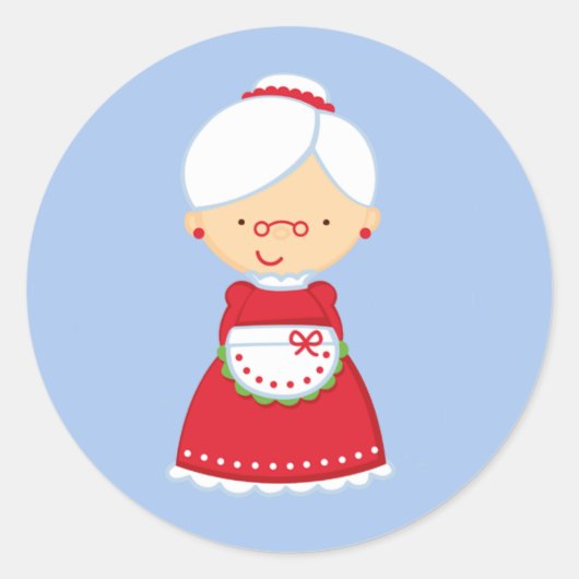 20 - 1.5インチ封筒用シールMrs. Santa Clause ラウンドシール (正面)